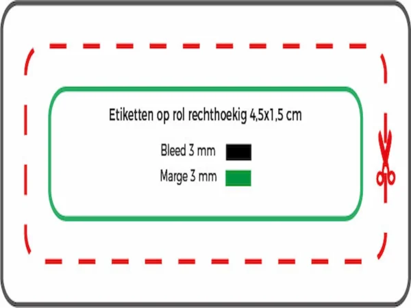 Etiketten op rol rechthoekig