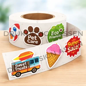 Etiketten op rol vrij vorm